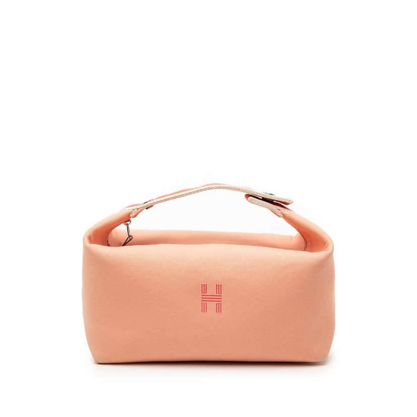 Hermès Large Toile Bride A Brac Case Pink Very good condition - Front View