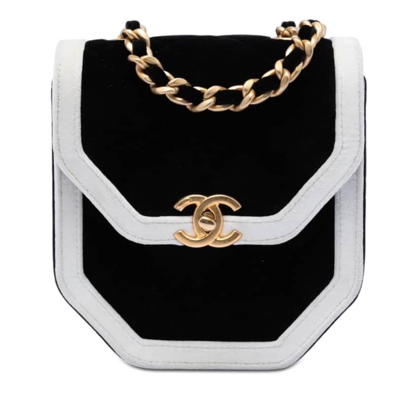 Chanel Mini Quilted Velvet Place Vendome Single Flap Black Very good condition - Front View