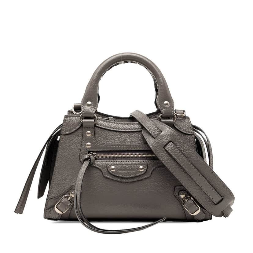 Balenciaga Mini Grained Calfskin Motocross Neo Classic City Satchel Other Leather Very good condition - Front View