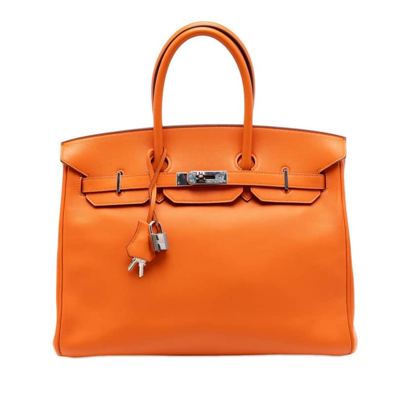 Hermès Swift Birkin Retourne 35 Orange Leather Very good condition - Front View