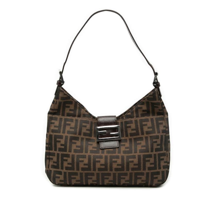Fendi Zucca Canvas Shoulder Bag Brown Very good condition - Front View