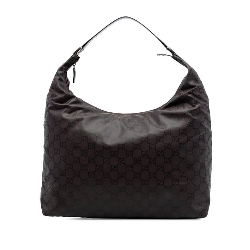 Gucci GG Nylon Shoulder Bag Brown Very good condition - Front View