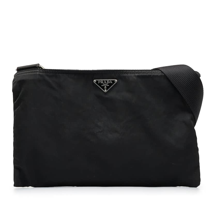 Prada Tessuto Zip Top Crossbody Black Very good condition - Front View