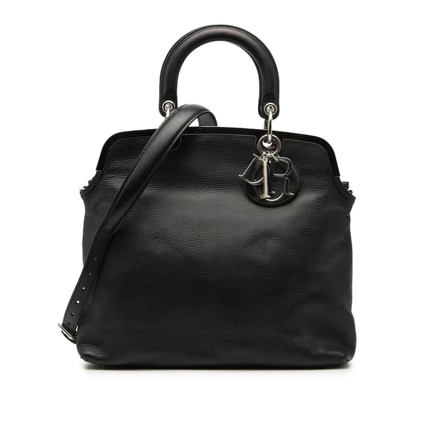 Dior Calfskin Granville Tote Black Leather Very good condition - Front View