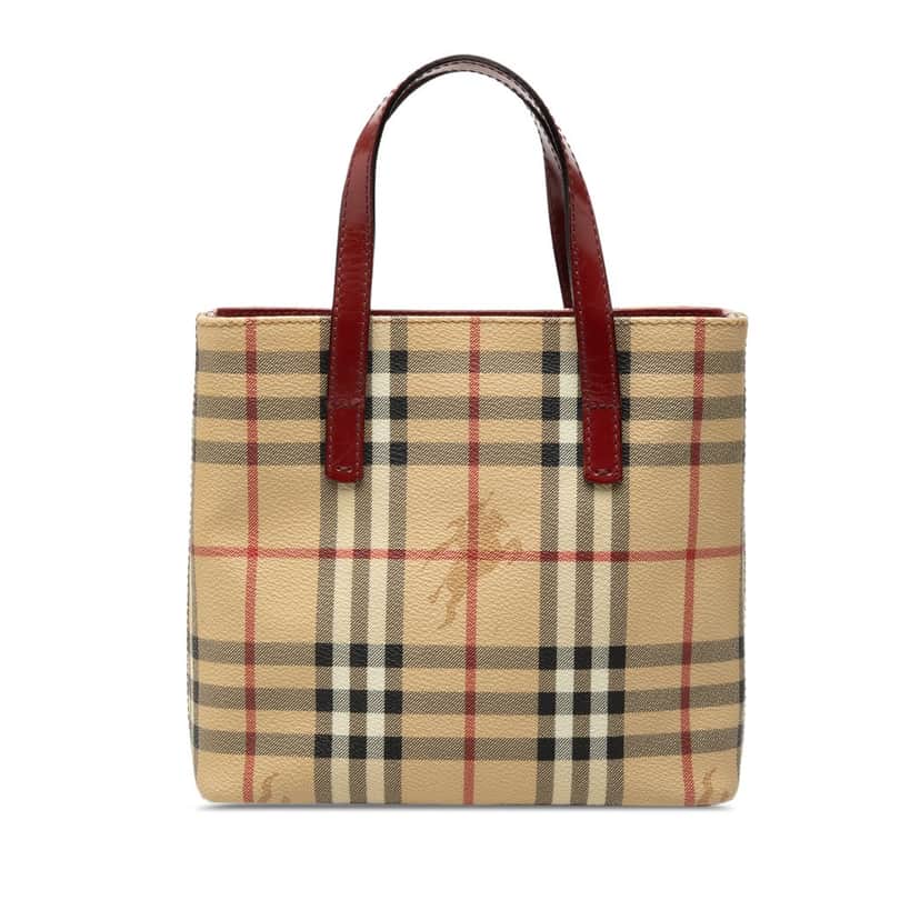 Burberry Haymarket Check Coated Canvas Handbag Beige Very good condition - Front View