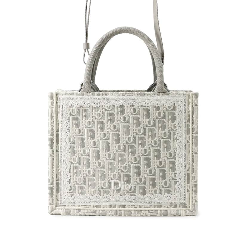 Dior Mini Oblique Embroidered Canvas Lace Book Tote Other Very good condition - Front View