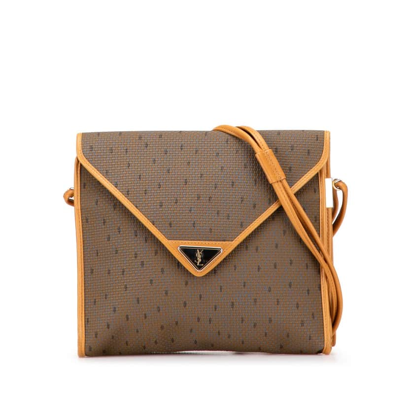 Saint Laurent PVC Flap Crossbody Brown Plastic Very good condition - Front View