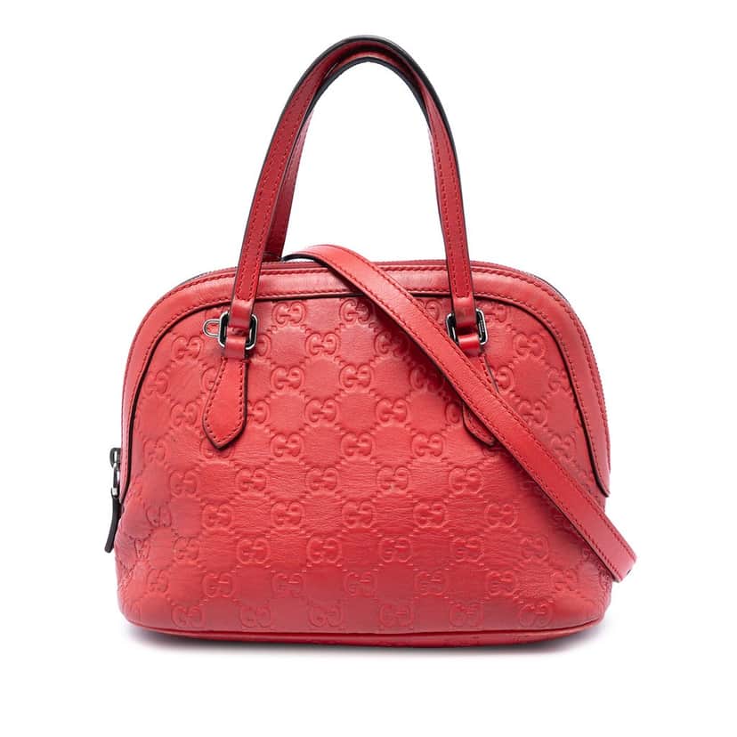 Gucci Mini Guccissima Dome Satchel Red Leather Very good condition - Front View