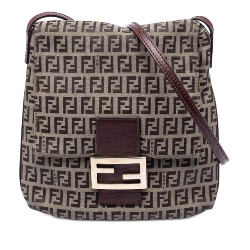 Fendi Zucchino Canvas Crossbody Beige Very good condition - Front View
