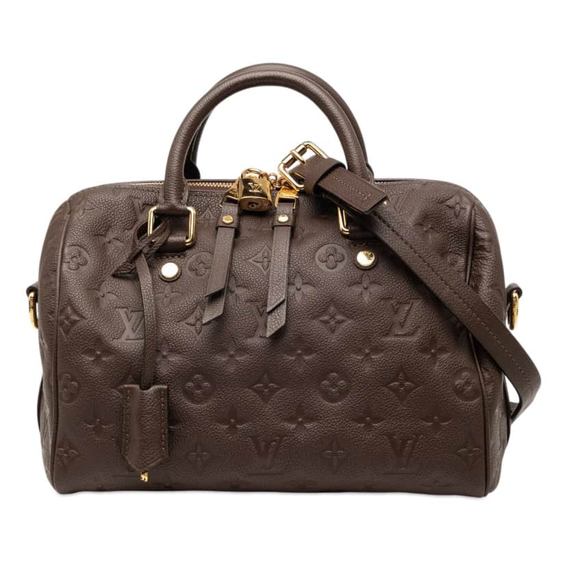 Louis Vuitton Monogram Empreinte Speedy Bandouliere 25 Brown Leather Very good condition - Front View