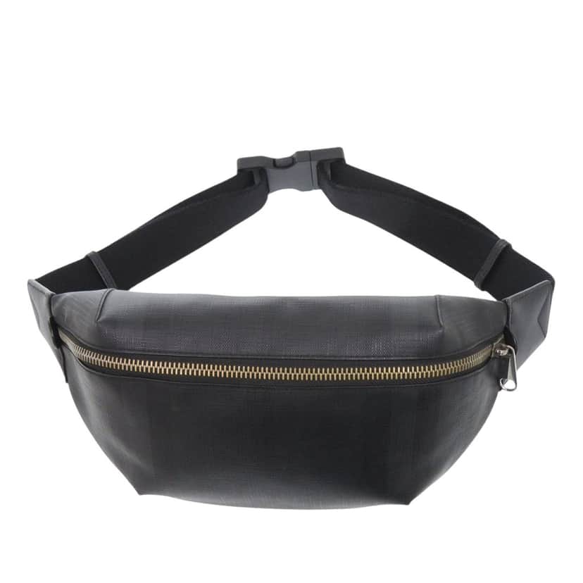 Burberry London Check Coated Canvas Sonny Belt Bag Black Very good condition - Front View