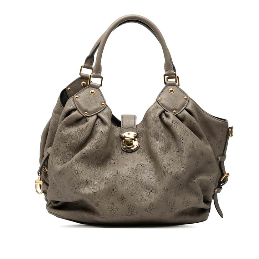 Louis Vuitton Monogram Mahina L Hobo Brown Leather Very good condition - Front View