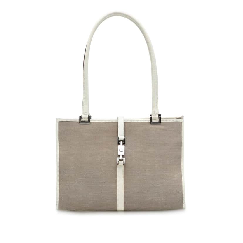 Gucci Canvas Jackie Tote Beige Very good condition - Front View