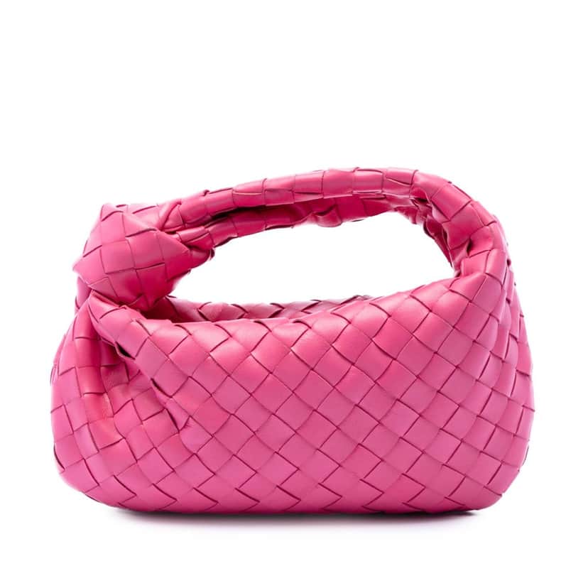 Bottega Veneta Mini Nappa Intrecciato Jodie Pink Leather Very good condition - Front View