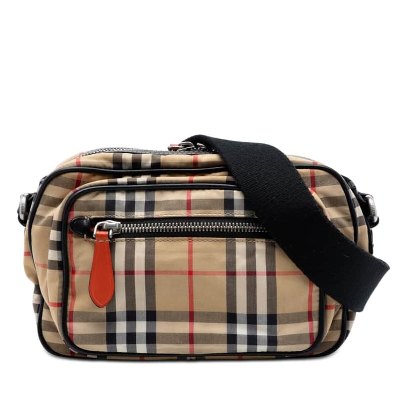 Burberry House Check Canvas Paddy Crossbody Beige Very good condition - Front View