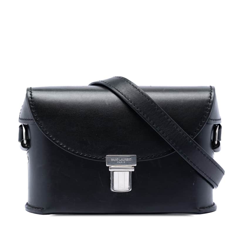 Saint Laurent Leather Tuc Box Crossbody Black Leather Very good condition - Front View