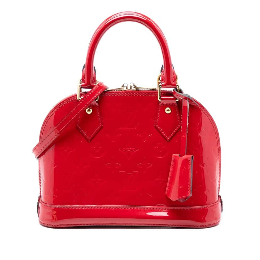 Louis Vuitton Monogram Vernis Alma BB Red Leather Very good condition - Front View