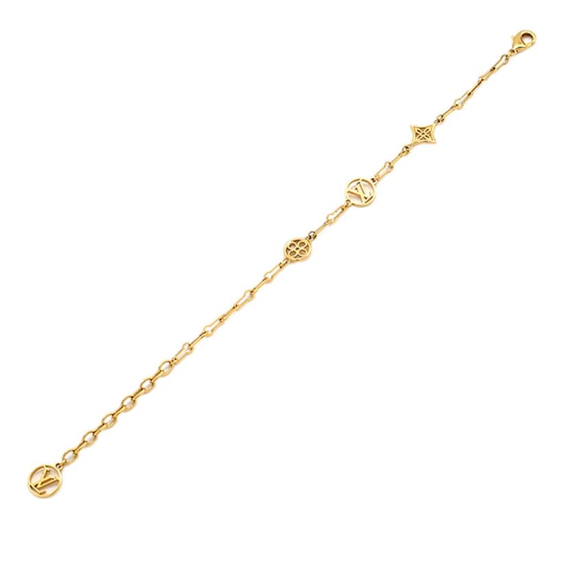 Louis Vuitton Gold Plated Monogram Forever Young Bracelet Gold Metal Very good condition - Front View