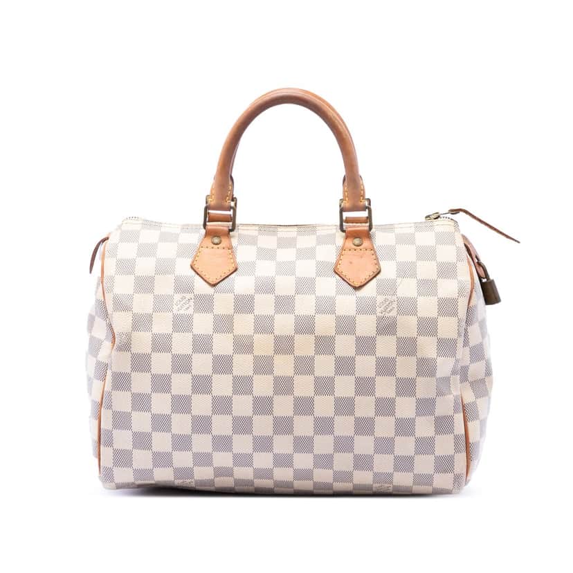 Louis Vuitton Damier Azur Speedy 30 White Good condition - Front View
