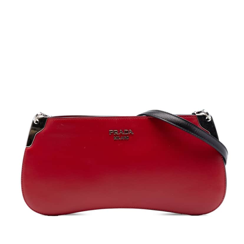 Prada City Calf Sidonie Crossbody Red Leather Very good condition - Front View