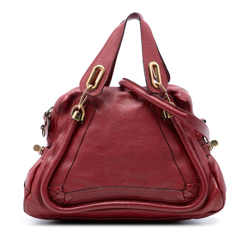 Chloé Medium Leather Paraty Satchel Red Leather Very good condition - Front View