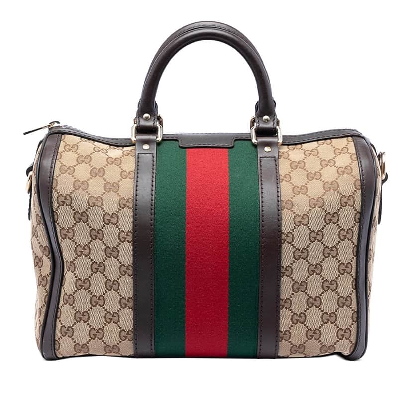 Gucci Medium GG Canvas Web Joy Boston Bag Beige Very good condition - Front View