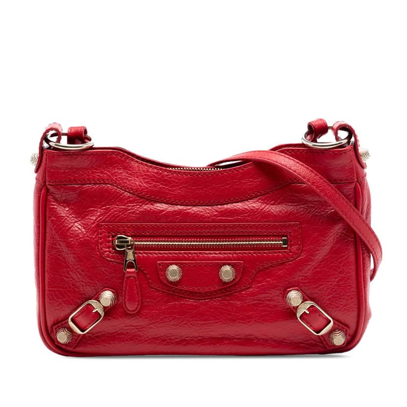 Balenciaga Lambskin Motocross Giant 12 Hip Crossbody Red Leather Very good condition - Front View