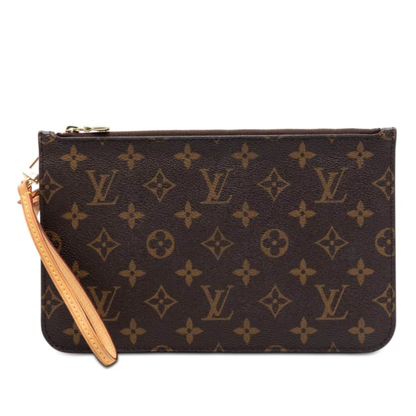 Louis Vuitton Monogram Neverfull MM Pouch Brown Very good condition - Front View