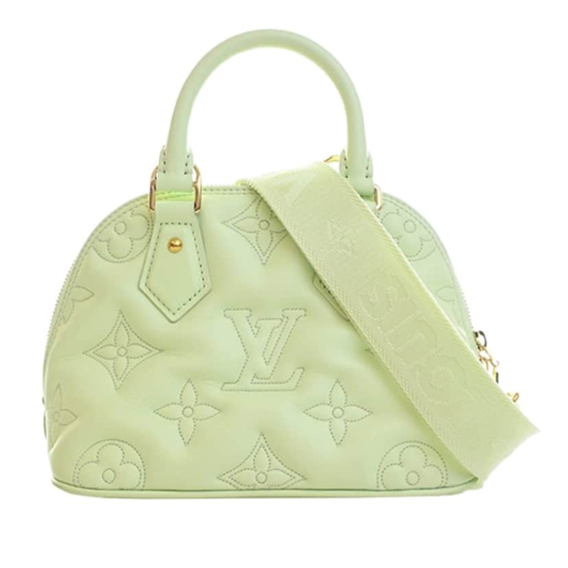 Louis Vuitton Monogram Calfskin Bubblegram Alma BB Green Leather Very good condition - Front View