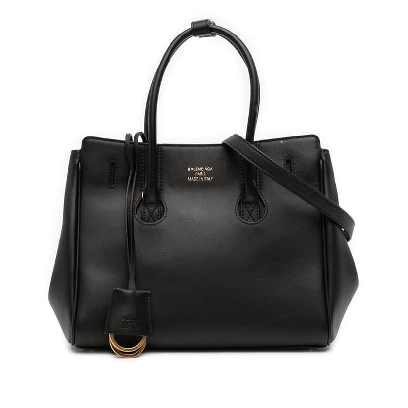Balenciaga Mini Smooth Calfskin Hampton Carry All Satchel Black Leather Very good condition - Front View