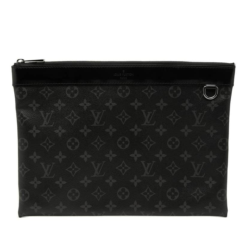 Louis Vuitton Monogram Eclipse Discovery Pochette GM Black Very good condition - Front View
