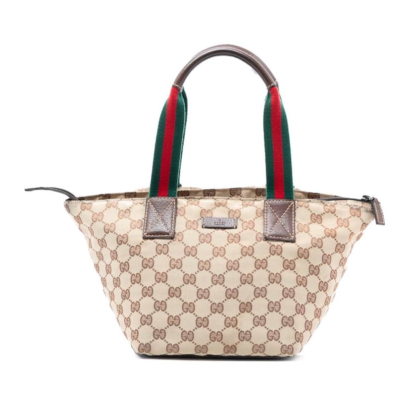 Gucci GG Canvas Web Tote Beige Very good condition - Front View