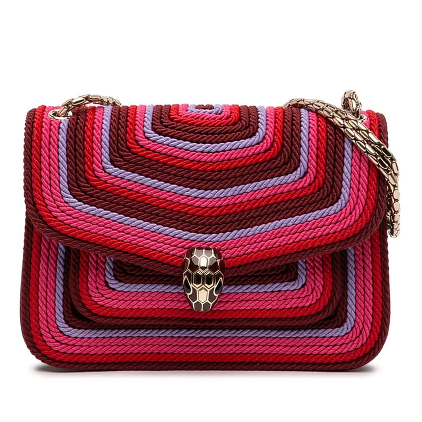 Bvlgari Polyester Serpenti Forever Kaleidoscopia Shoulder Bag Pink Very good condition - Front View