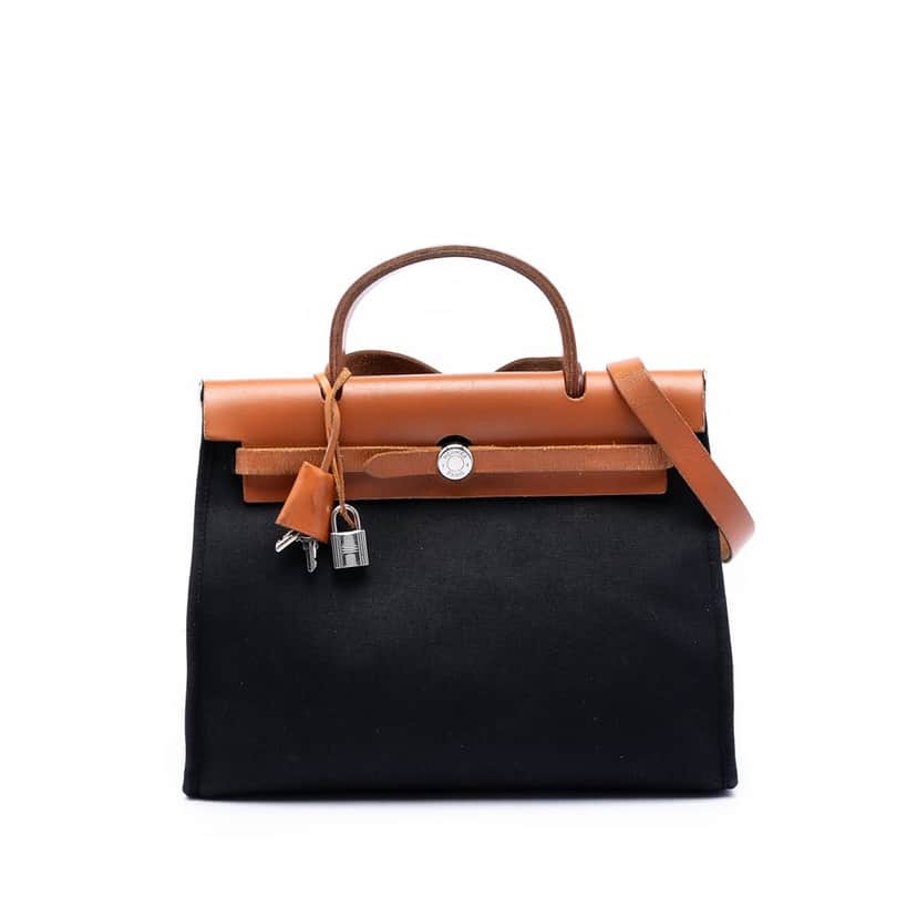 Hermès Toile Herbag Zip 31 Black Very good condition - Front View