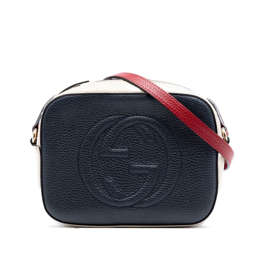 Gucci Small Tricolor Leather Soho Disco Crossbody Black Leather Very good condition - Front View