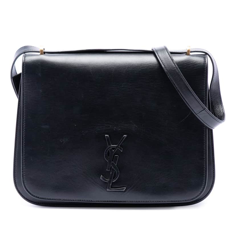 Saint Laurent Medium Smooth Calfskin Spontini Crossbody Black Leather Very good condition - Front View