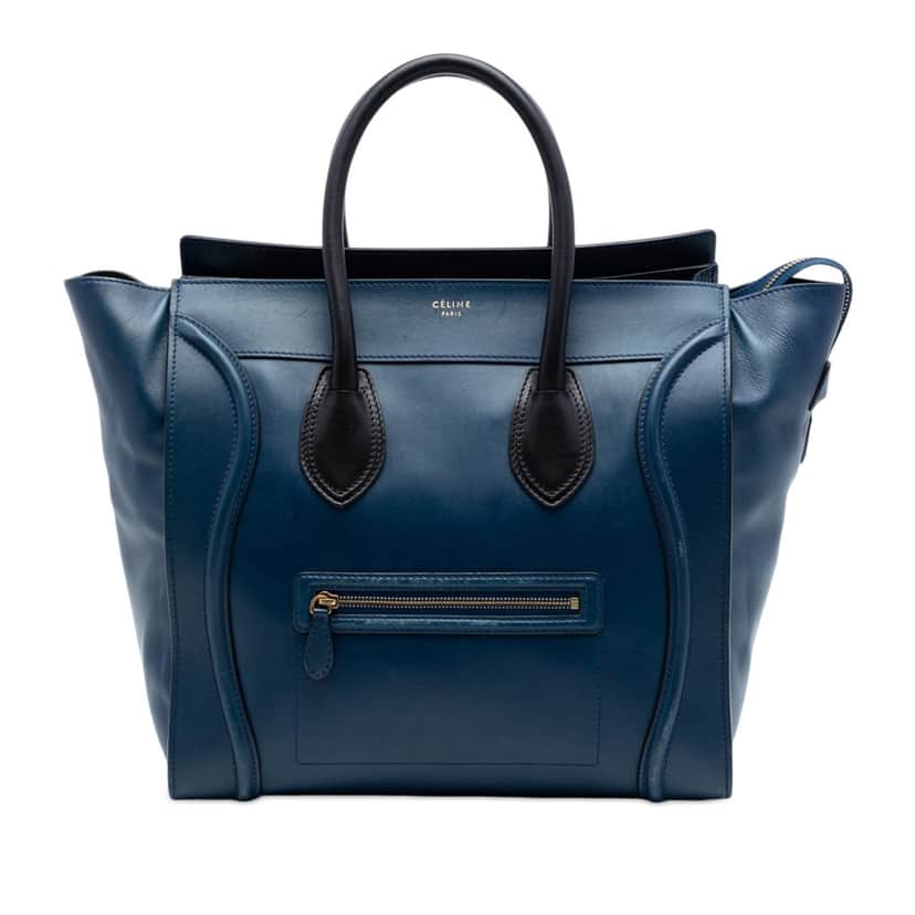Celine Large Bicolor Leather Phantom Luggage Tote Blue Leather Very good condition - Front View
