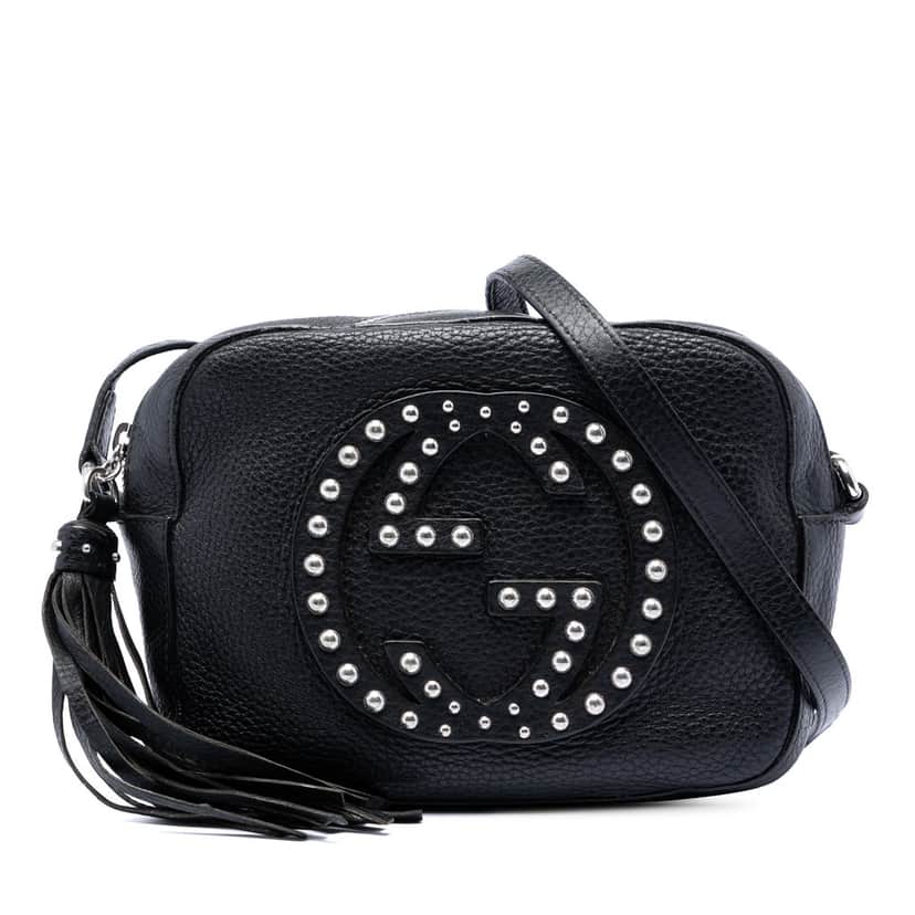 Gucci Studded Calfskin Soho Disco Crossbody Black Leather Very good condition - Front View