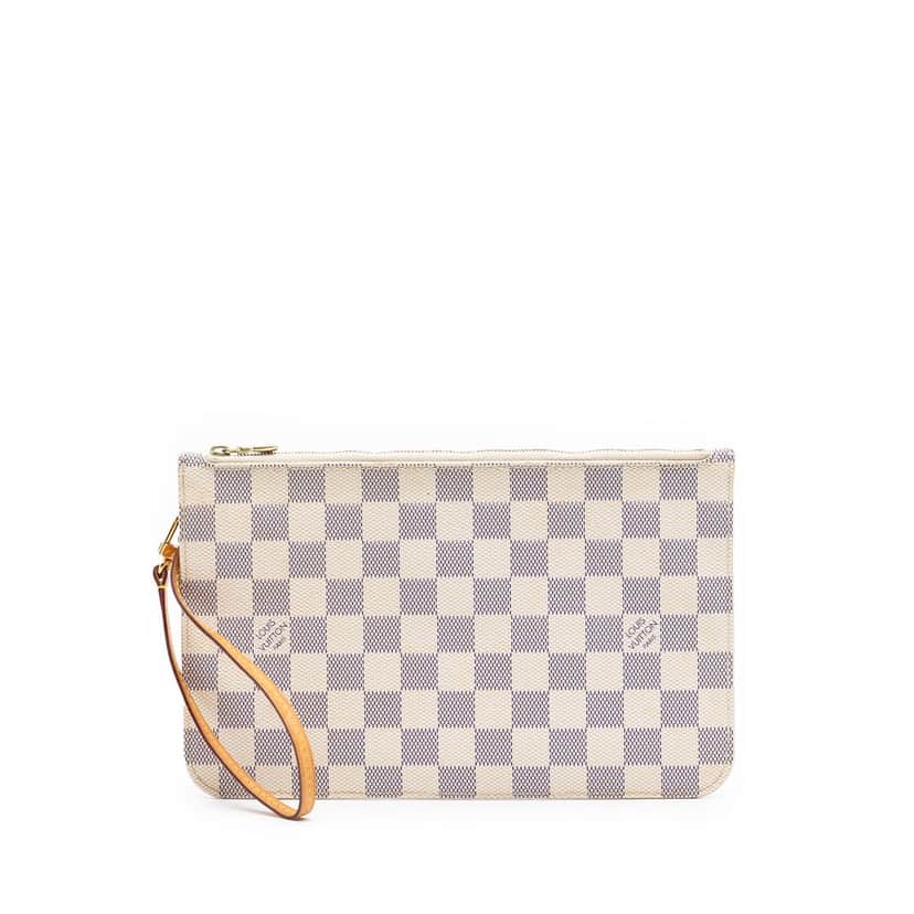 Louis Vuitton Damier Azur Neverfull MM Pouch White Very good condition - Front View