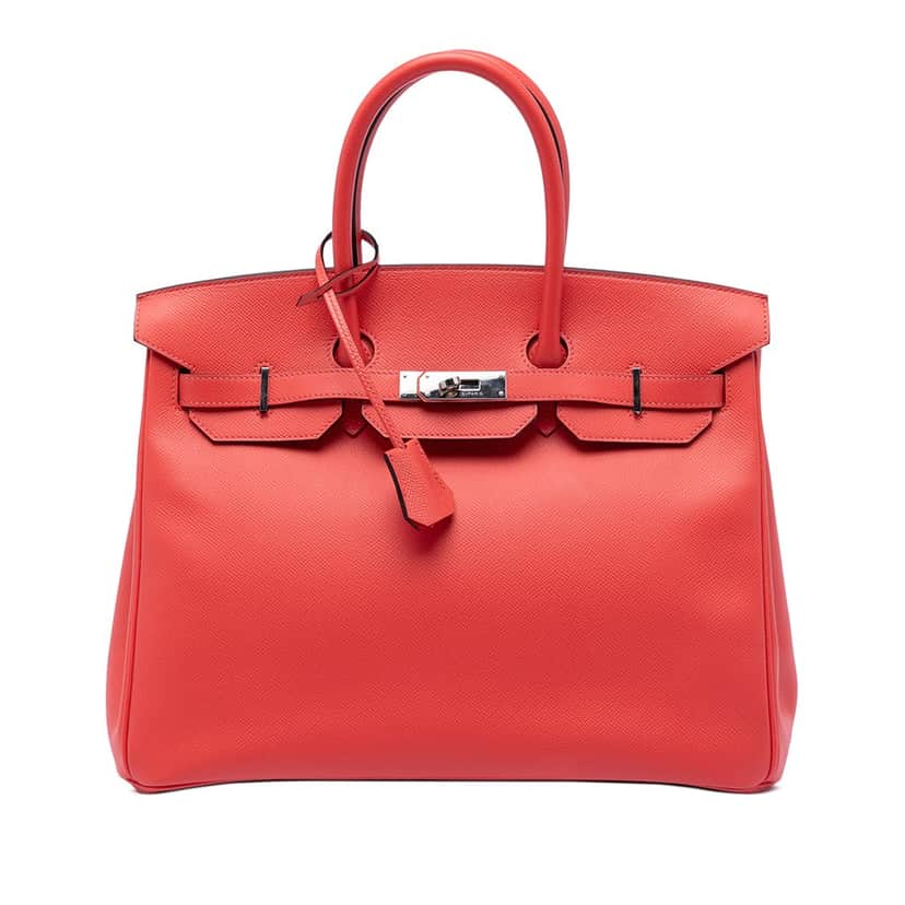Hermès Epsom Birkin Retourne 35 Red Leather Very good condition - Front View
