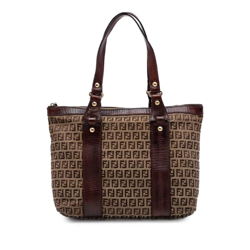 Fendi Zucchino Canvas Tote Beige Very good condition - Front View