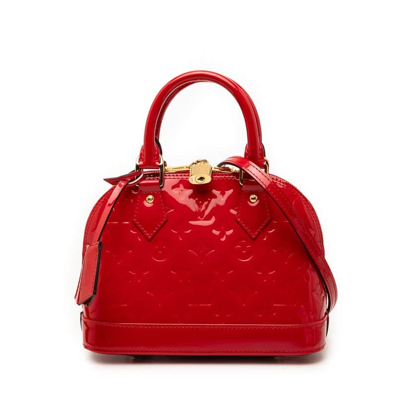 Louis Vuitton Monogram Vernis Alma BB Red Leather Very good condition - Front View