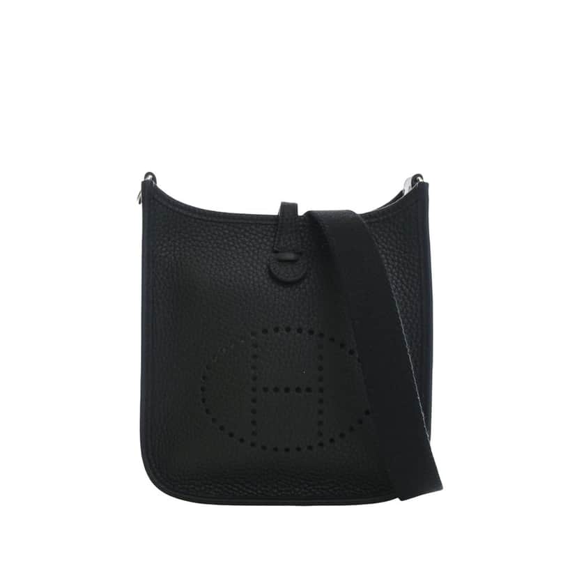 Hermès Clemence Evelyne 16 Amazone Black Leather Very good condition - Front View