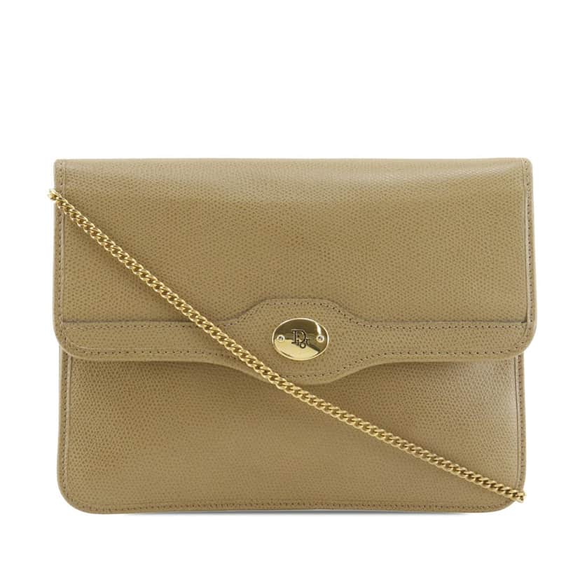 Dior Leather Chain Crossbody Beige Leather Very good condition - Front View