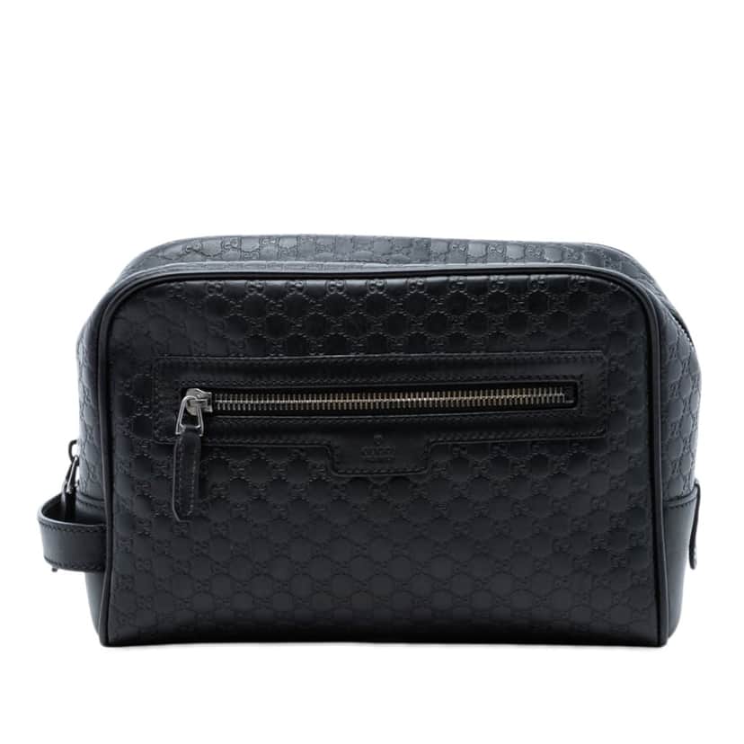 Gucci Microguccissima Clutch Black Leather Very good condition - Front View