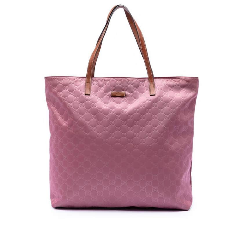 Gucci GG Nylon Tote Pink Very good condition - Front View