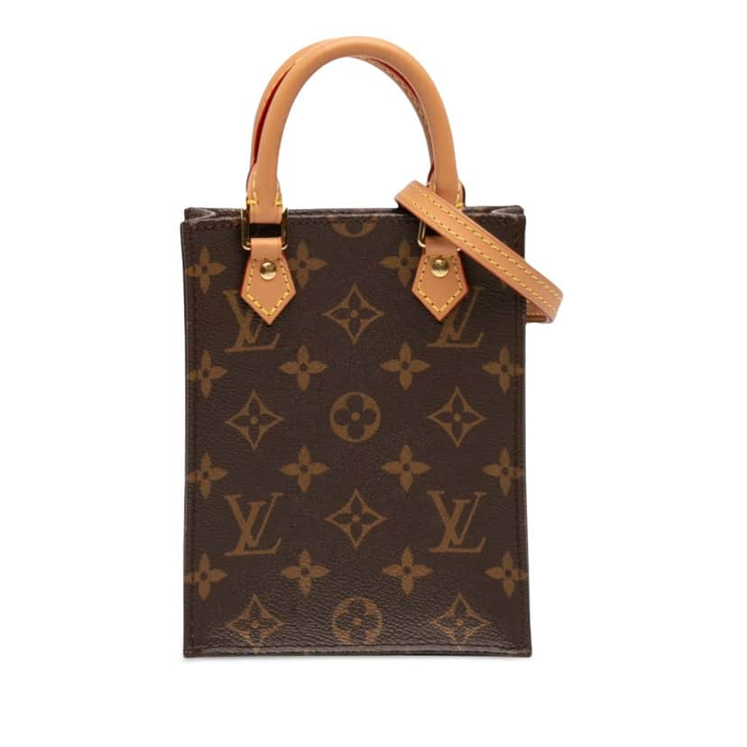 Louis Vuitton Monogram Petit Sac Plat Brown Very good condition - Front View