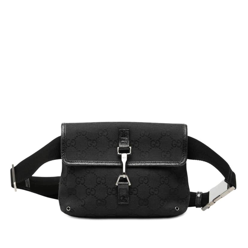 Gucci GG Canvas Jackie Belt Bag Black Very good condition - Front View