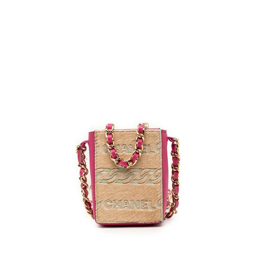 Chanel Lambskin and Pony Hair Cigarette Case Beige Very good condition - Front View