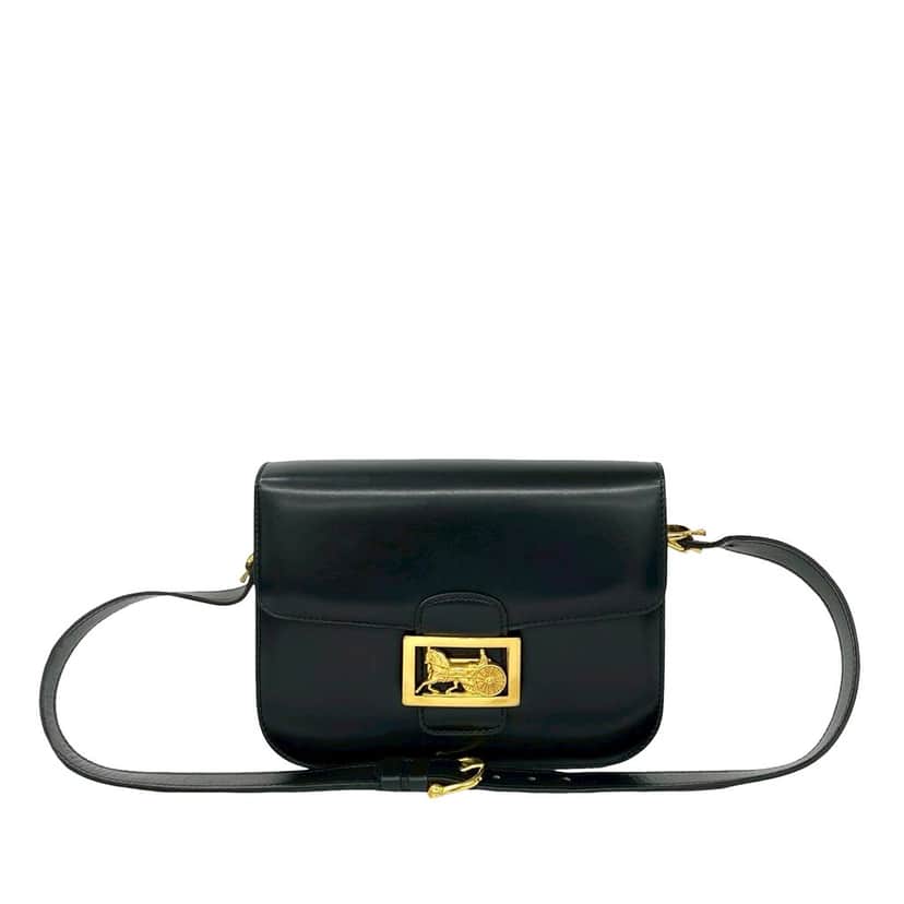 Celine Leather Horse Carriage Crossbody Black Leather Very good condition - Front View